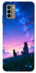Чехол itsPrint Space girl and cat для Nokia G22