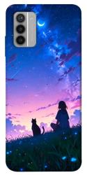 Чехол itsPrint Space girl and cat для Nokia G42