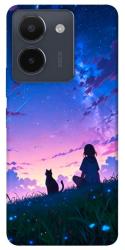 Чехол itsPrint Space girl and cat для Vivo Y36