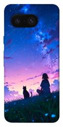 Чехол itsPrint Space girl and cat для Google Pixel 8