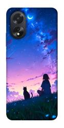 Чохол itsPrint Space girl and cat для Oppo A38