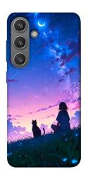 Чехол itsPrint Space girl and cat для Samsung Galaxy S24