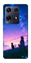 Чехол itsPrint Space girl and cat для Infinix Note 30 Pro
