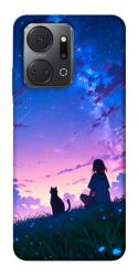 Чехол itsPrint Space girl and cat для Huawei Honor X7a