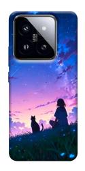 Чехол itsPrint Space girl and cat для Xiaomi 14 Pro
