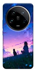 Чехол itsPrint Space girl and cat для Xiaomi 14 Ultra