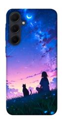 Чехол itsPrint Space girl and cat для Samsung Galaxy A55