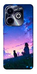 Чехол itsPrint Space girl and cat для Infinix Hot 40i