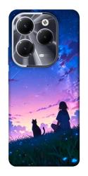 Чехол itsPrint Space girl and cat для Infinix Hot 40