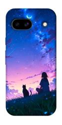 Чехол itsPrint Space girl and cat для Google Pixel 8a
