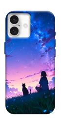 Чехол itsPrint Space girl and cat для Apple iPhone 16 (6.1")
