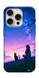 Чехол itsPrint Space girl and cat для Apple iPhone 16 Pro (6.3")