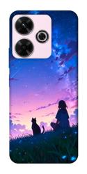 Чохол itsPrint Space girl and cat для Xiaomi Redmi 13 4G / Poco M6 4G