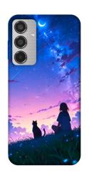 Чехол itsPrint Space girl and cat для Samsung Galaxy M35 5G