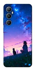 Чехол itsPrint Space girl and cat для Realme C65 4G