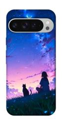Чехол itsPrint Space girl and cat для Google Pixel 9 Pro XL
