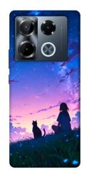 Чехол itsPrint Space girl and cat для Infinix Note 40 Pro 4G