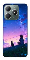 Чехол itsPrint Space girl and cat для Realme C61 4G