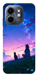Чохол itsPrint Space girl and cat для Infinix Smart 9 4G / Hot 50i