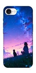 Чехол itsPrint Space girl and cat для Apple iPhone 16e (6.1")