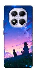 Чехол itsPrint Space girl and cat для Xiaomi Redmi Note 14 Pro 4G