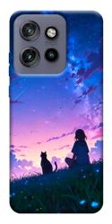 Чехол itsPrint Space girl and cat для Motorola Edge 50 Neo