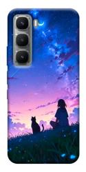Чехол itsPrint Space girl and cat для Infinix Hot 60i