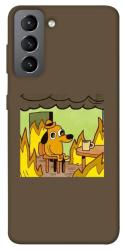 Чехол itsPrint Dog in the fire для Samsung Galaxy S21 FE
