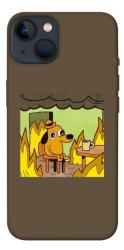 Чехол itsPrint Dog in the fire для Apple iPhone 13 (6.1")