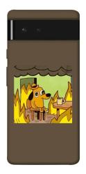 Чехол itsPrint Dog in the fire для Google Pixel 6