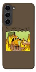 Чехол itsPrint Dog in the fire для Samsung Galaxy S23