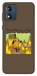 Чехол itsPrint Dog in the fire для Motorola Moto E13