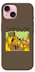 Чехол itsPrint Dog in the fire для Apple iPhone 15 (6.1")