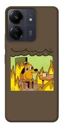 Чехол itsPrint Dog in the fire для Xiaomi Redmi 13C