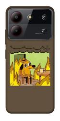 Чехол itsPrint Dog in the fire для ZTE Blade A54 4G