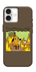 Чехол itsPrint Dog in the fire для Apple iPhone 16 Plus (6.7")