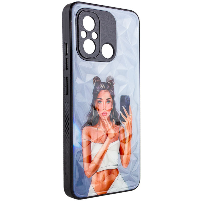 TPU+PC чехол Prisma Ladies для Xiaomi Redmi 12C с креативным принтом на картинке №1