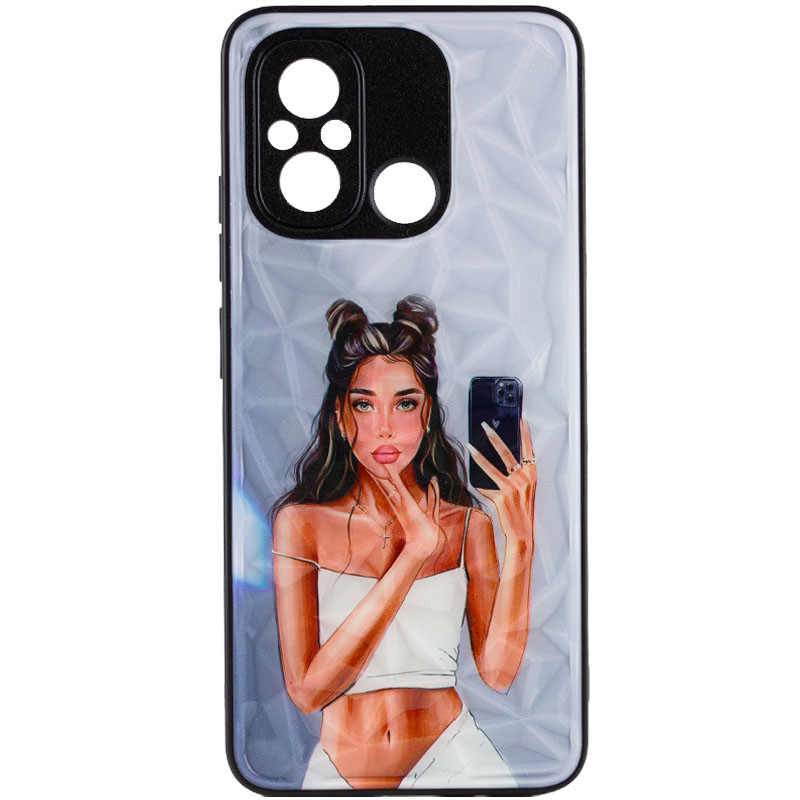 TPU+PC чехол Prisma Ladies для Xiaomi Redmi 12C с креативным принтом на картинке №2