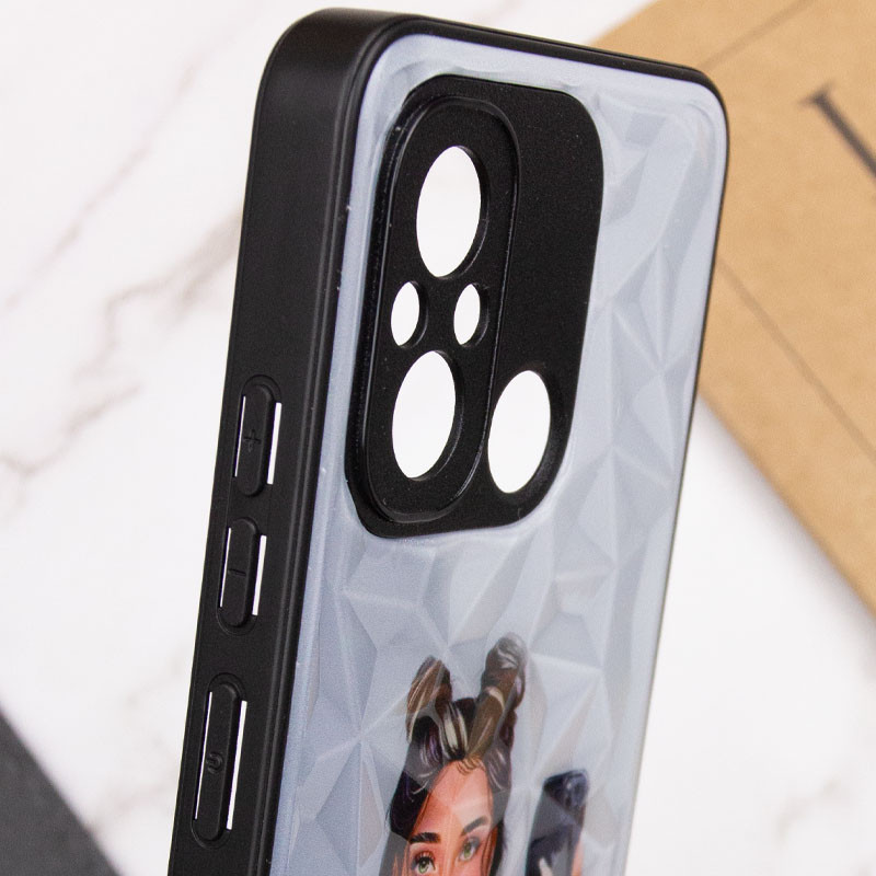 TPU+PC чехол Prisma Ladies для Xiaomi Redmi 12C с креативным принтом на картинке №5