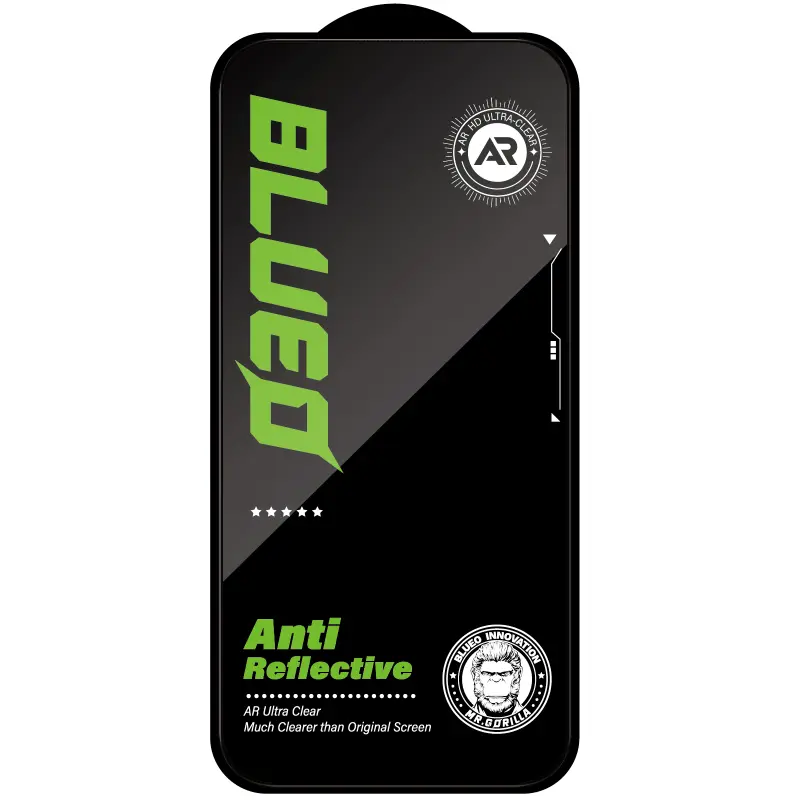 Защитное 2.5D стекло Blueo AR Anti-Reflective HD для Apple iPhone 17 Pro Max / 16 Pro Max (6.9"), Черный 2, Закаленное стекло, купить оптом с доставкой