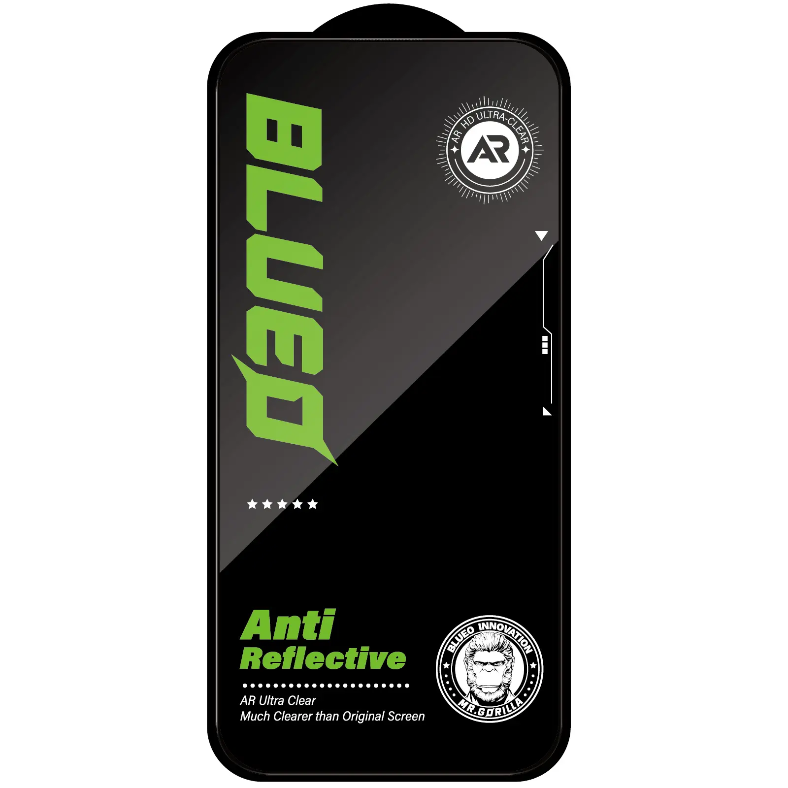 Защитное 2.5D стекло Blueo AR Anti-Reflective HD для Apple iPhone 17 Pro Max / 16 Pro Max (6.9"), Черный 2, Закаленное стекло, купить оптом с доставкой