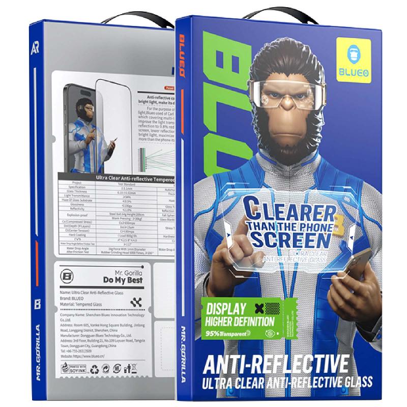 Защитное 2.5D стекло Blueo AR Anti-Reflective HD для Apple iPhone 17 Pro Max / 16 Pro Max (6.9) на картинке №5