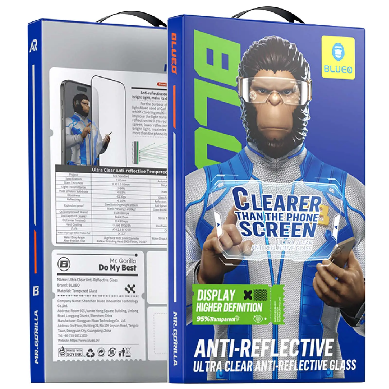 Захисне 2.5D скло Blueo AR Anti-Reflective HD для Apple iPhone 17 Air (6.5"), Чорний 4, Загартоване скло, купити оптом з доставкою