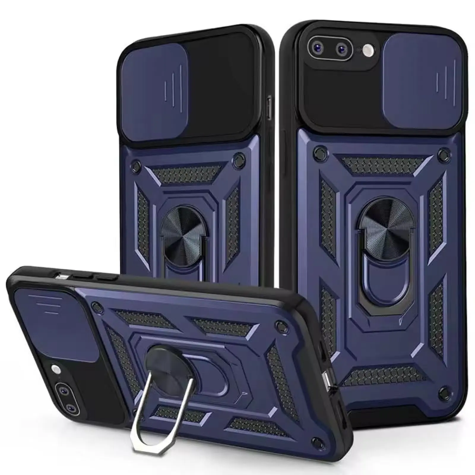 Чехол Ummi Camshield Serge Ring для Apple iPhone 7 plus / 8 plus (5.5"), Синий / Navy, TPU+PC, купить оптом с доставкой