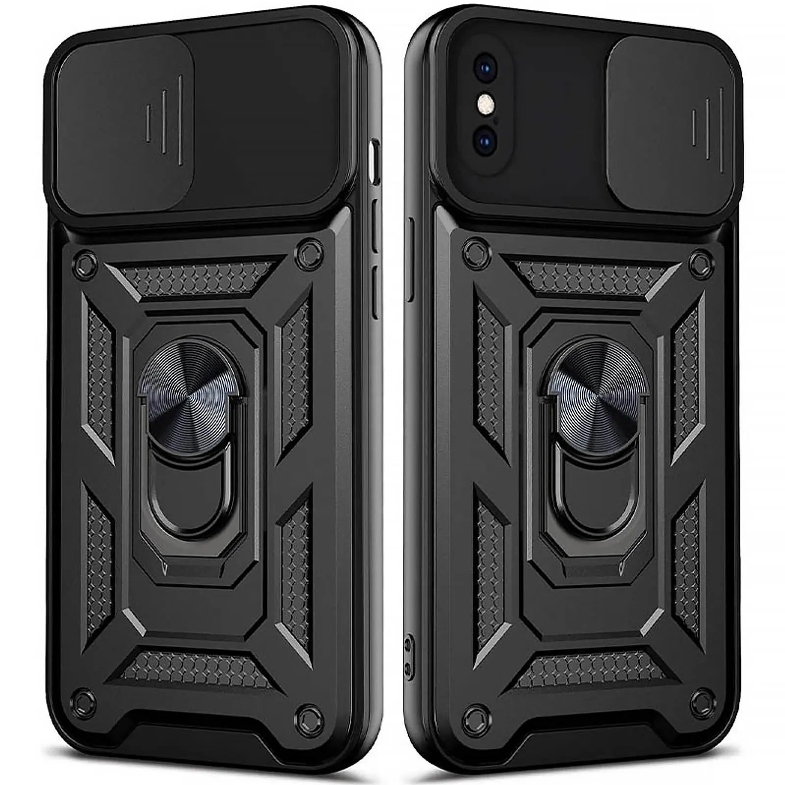 Чохол Ummi Camshield Serge Ring для Apple iPhone X / XS (5.8"), Чорний 1, TPU+PC, купити оптом з доставкою