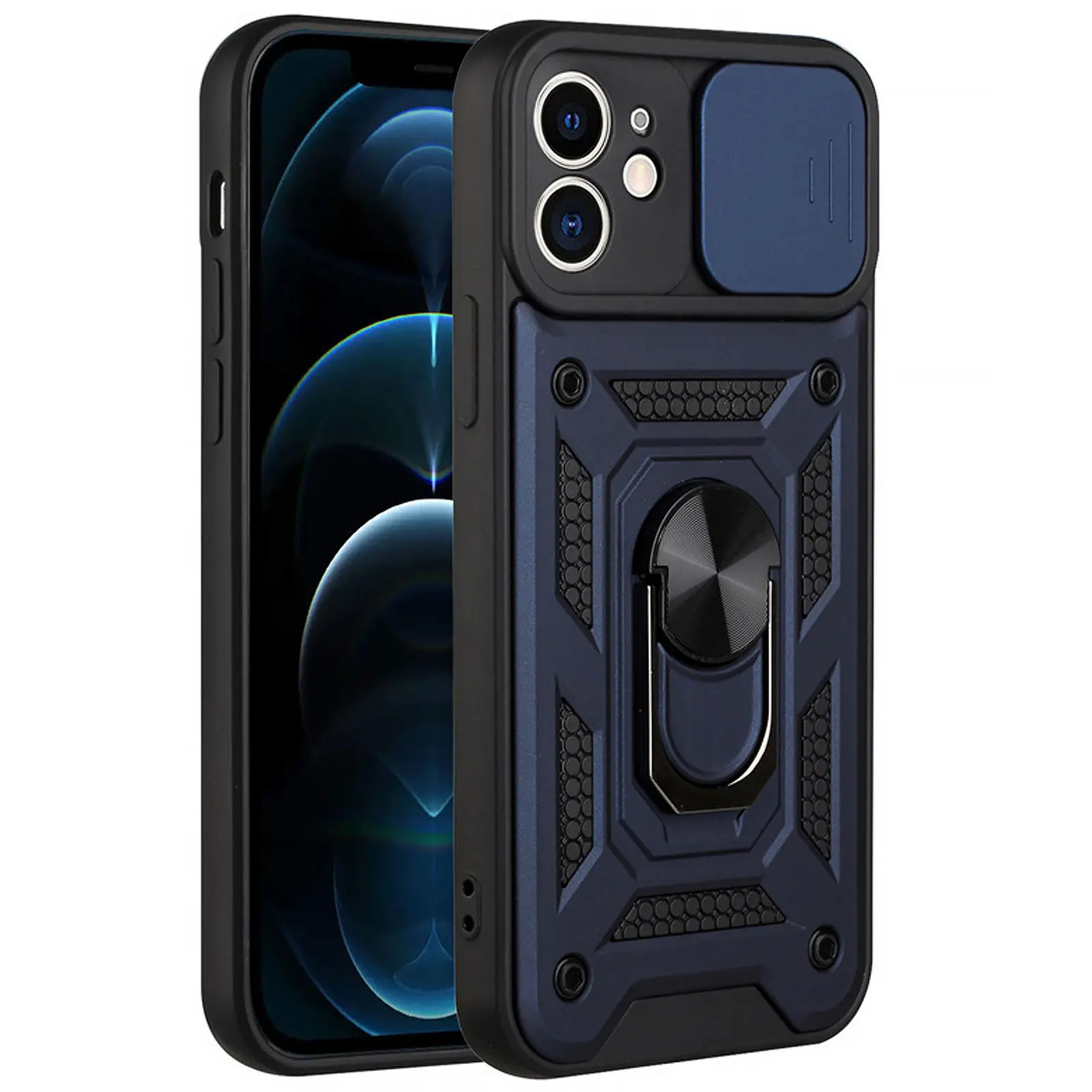 Чехол Ummi Camshield Serge Ring для Apple iPhone 11 (6.1"), Синий / Navy, TPU+PC, купить оптом с доставкой
