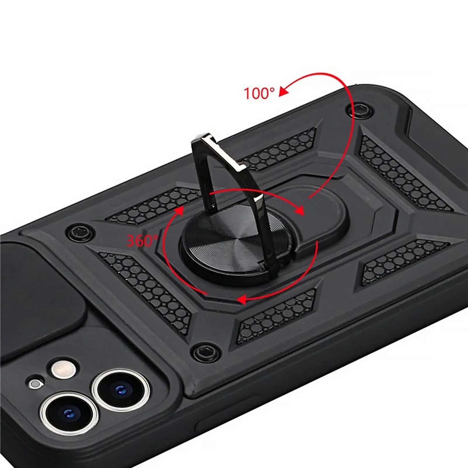 Чехол Ummi Camshield Serge Ring для Apple iPhone 11 (6.1"), Черный 2, TPU+PC, купить оптом с доставкой