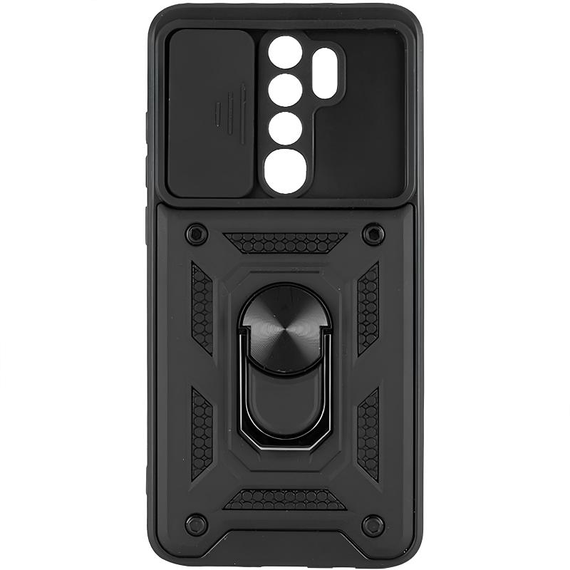 Противоударный чехол Ummi Camshield Serge Ring для Xiaomi Redmi Note 8 Pro | Бронированый с кольцом-подставкой на картинке №1