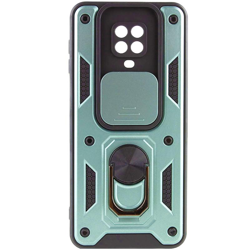 Противоударный чехол Ummi Camshield Serge Ring для Xiaomi Redmi Note 9s / Note 9 Pro / Note 9 Pro Max | Бронированый с кольцом-подставкой на картинке №1