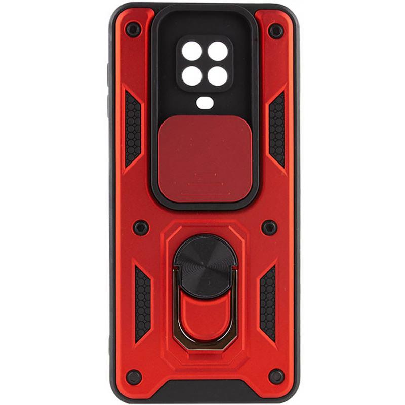 Противоударный чехол Ummi Camshield Serge Ring для Xiaomi Redmi Note 9s / Note 9 Pro / Note 9 Pro Max | Бронированый с кольцом-подставкой на картинке №1